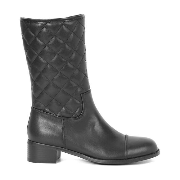 Tiffany & Fred Paris Quilted Leather Bootie, Black